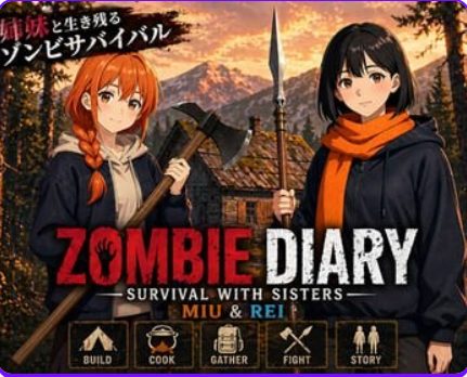 【PC/生肉/日式/SLG游戏/1.40G】僵尸日记：与美羽&玲两姐妹的末日求生 （Zombie Diary Survival with Sisters Miu & Rei）Ver1.02 生肉版+日式SLG游戏+1.40G